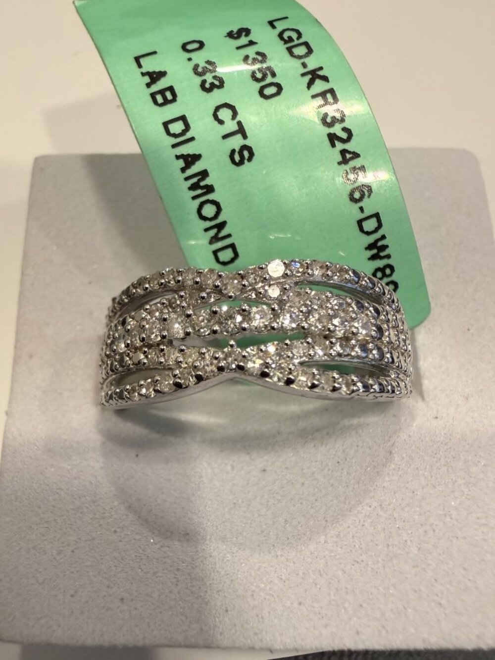 0.33 CTS Lab Created Diamond 925 Sterling Silver Ring, Size 7